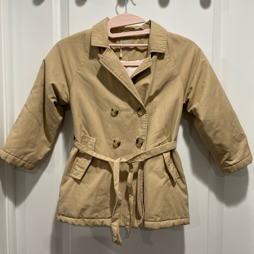 Zara Beige Tan Trench Coat Size 4-5 years 110 CM
